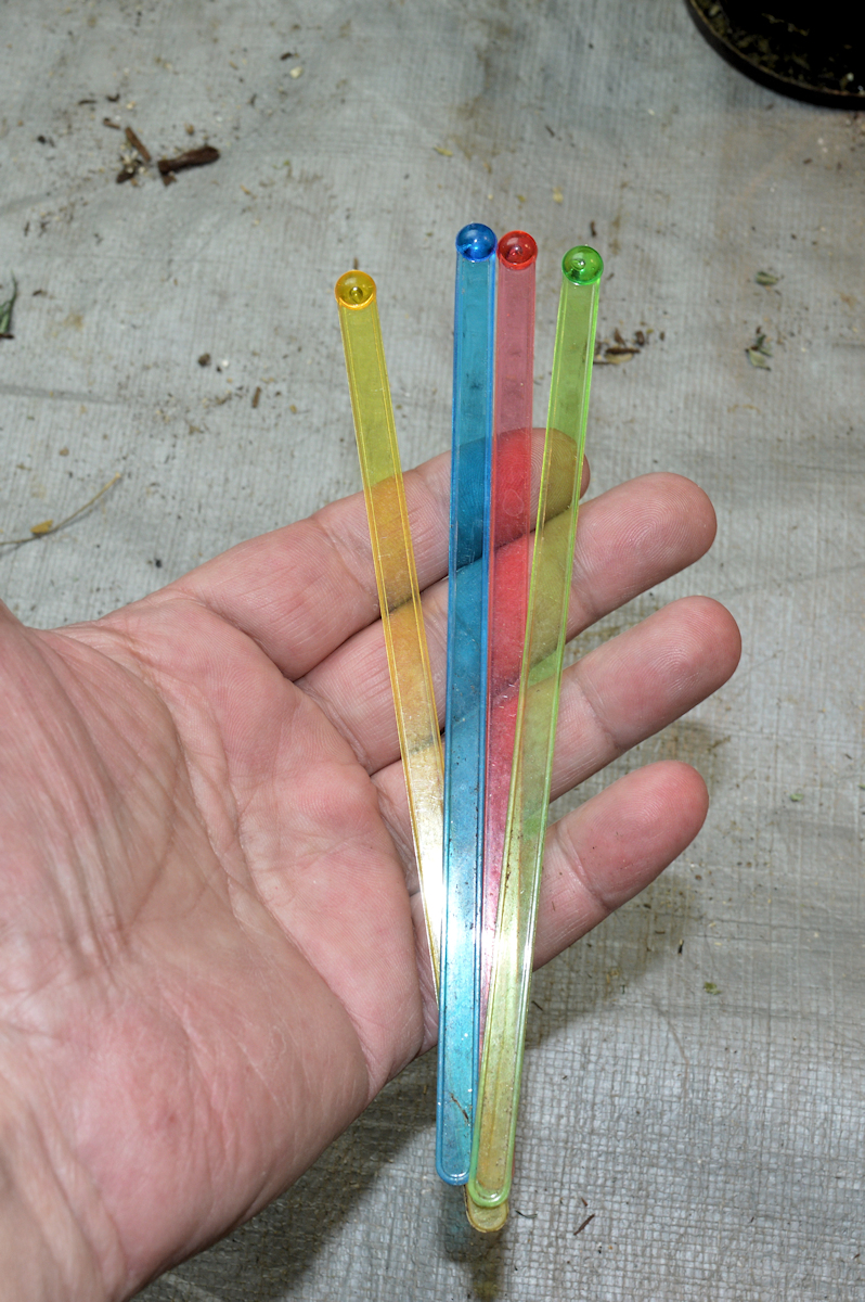 These Markers Work Awesome and are Merely Drink Swizzle Sticks in Four Colors
