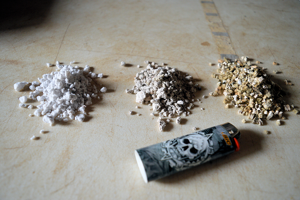Perlite, Pumice, and Vermiculite – Left to Right