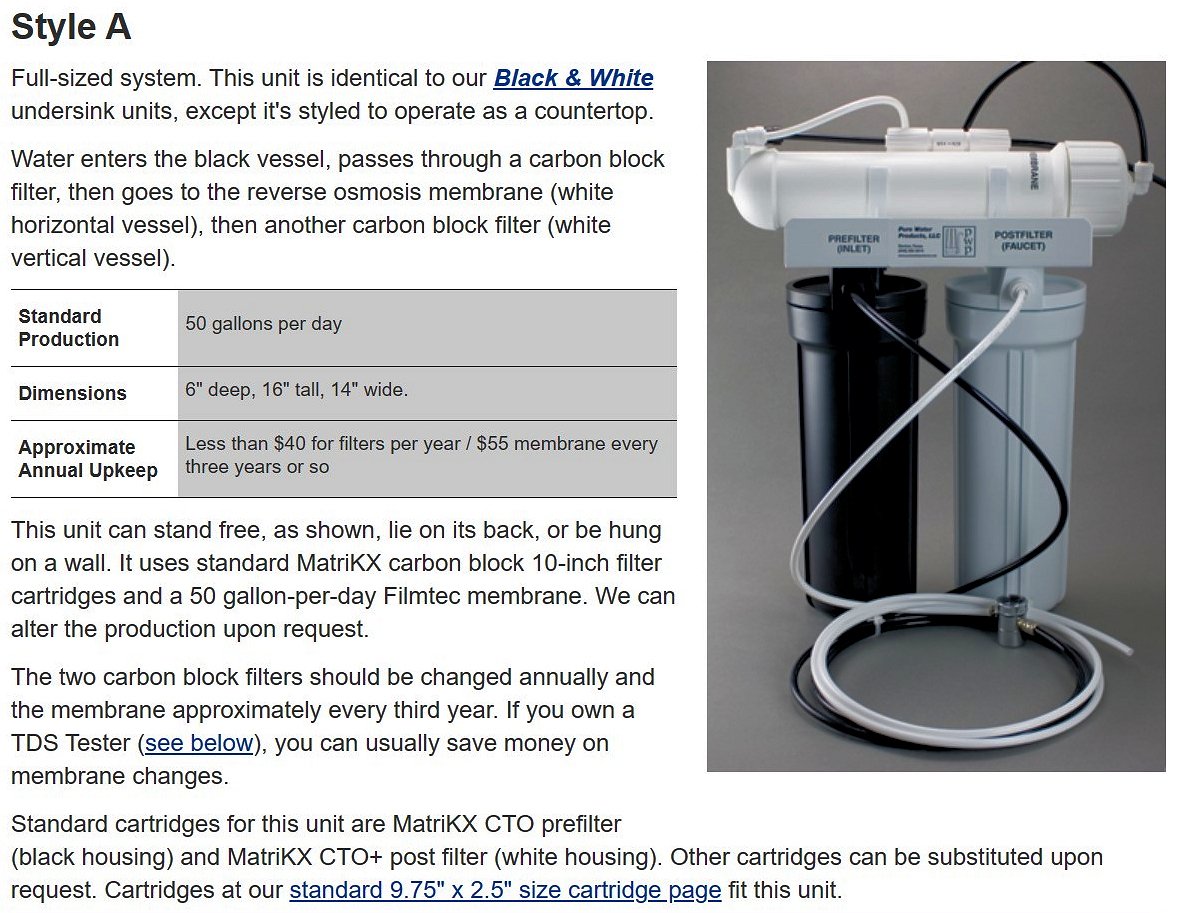 3-Stage Reverse Osmosis Countertop Water Filtration Unit