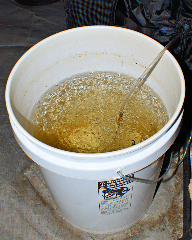 I Add the Churn Water to the 5-Gallon Bucket of Groundwater Until it Reaches 60-65 PPM