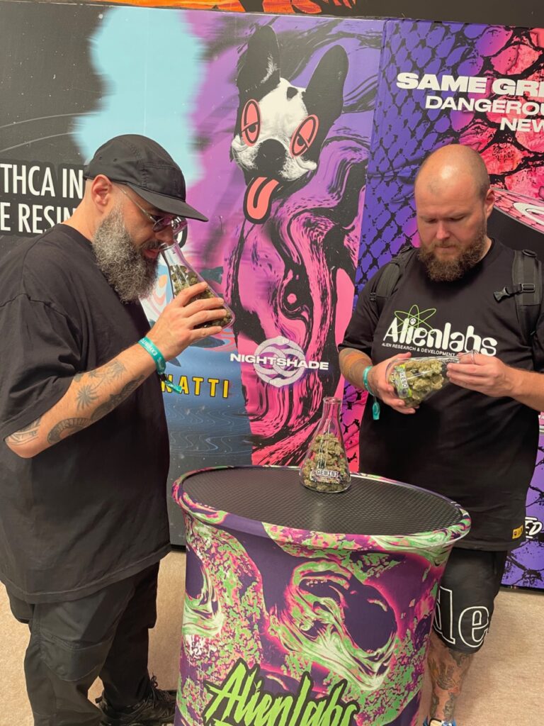Doja Pak/Alien Lab's Ted Lidie with Puffco founder Roger Volodarsky