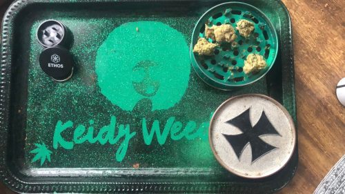 cannabis world news industry business rolling tray with grinder and weed