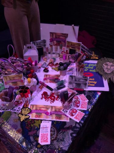 cannabis world news industry business display with merch