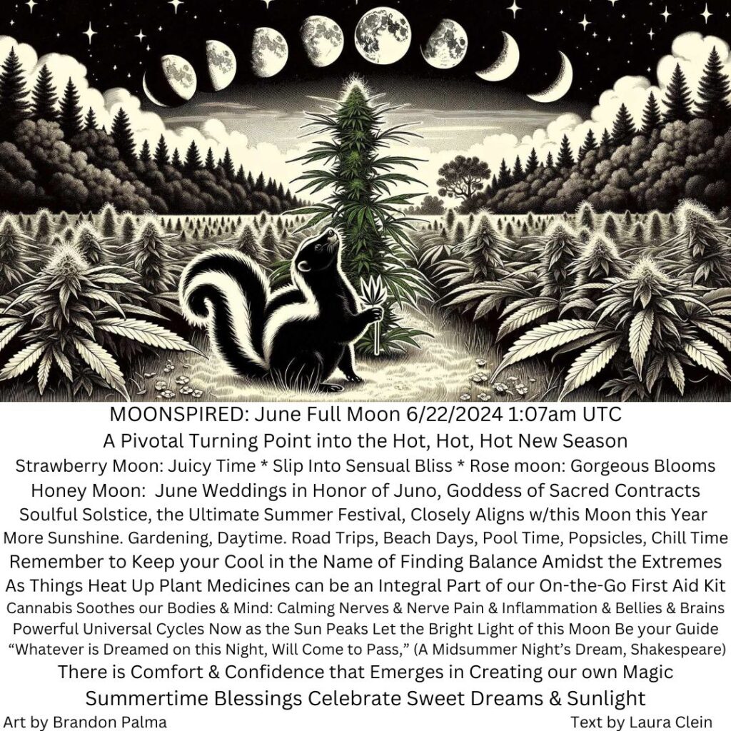 cannabis world news image of moon phases with smoking skunk and moon cycle planting and horoscpope info