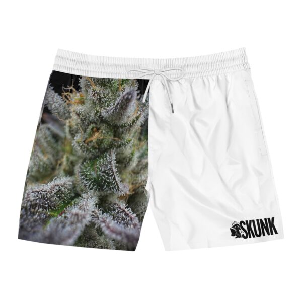 Purple Caper Skunk Caffeine, Men's Mid-Length Swim Shorts (AOP)