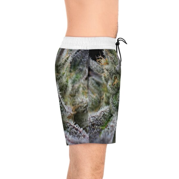 Purple Caper Skunk Caffeine, Men's Mid-Length Swim Shorts (AOP)