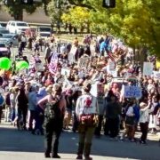 cannabis world news commentary image of protest march for No Kings