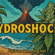 cannabis world news graphic of a volcano with the word Aftershock