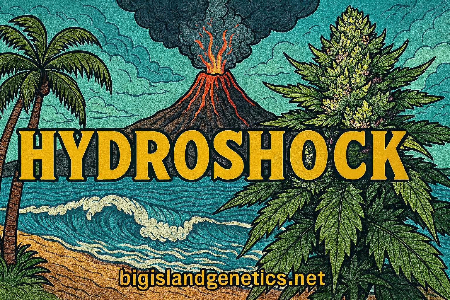 cannabis world news graphic of a volcano with the word Aftershock