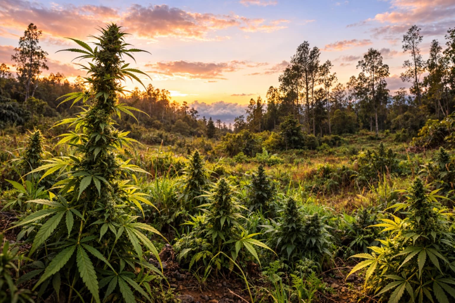 cannabis world news image of cannabis garden growing in backwoods of hawaii