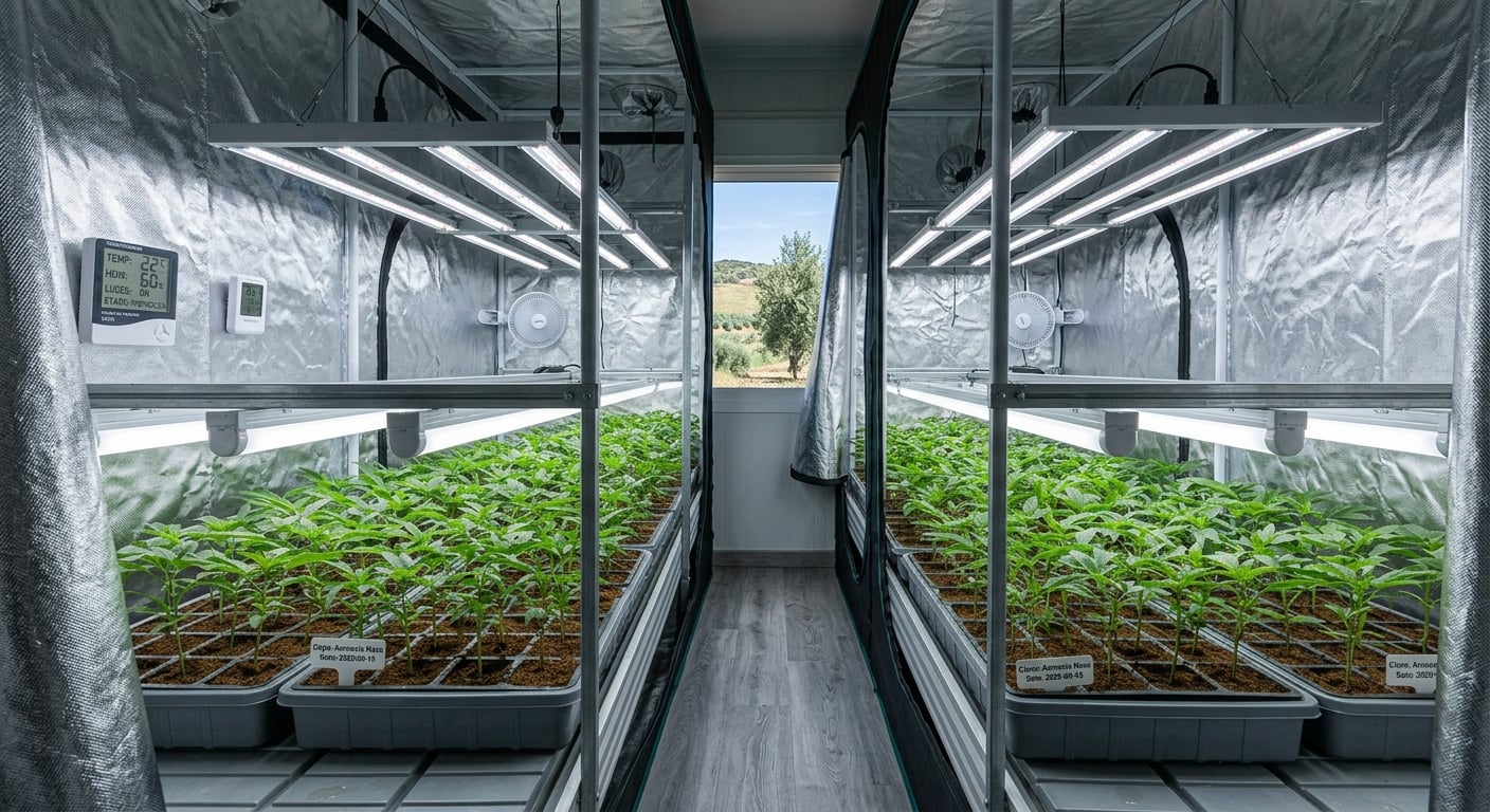 This grower will choose the best plants from this population of seedlings